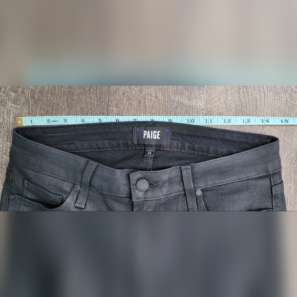 Paige Verdugo Ultra Skinny Ankle Jean's Women's 29 Sterling Black Luxe Coating - Picture 7 of 13